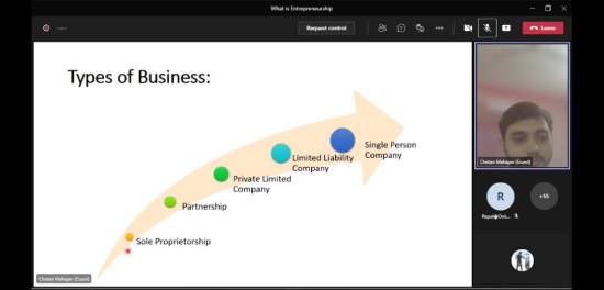 The Entrepreneurship Cell of Dr. V. N. BRIMS, organised a Webinar by Mr. Chetan Mahajan, Founder, Verodox Healthcare Pvt Ltd.