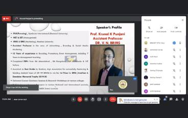 DR V N BRIMS conducted Webinar on How MBA/ MMS helps in design thinking and innovation By Prof. Krunal punjani.
